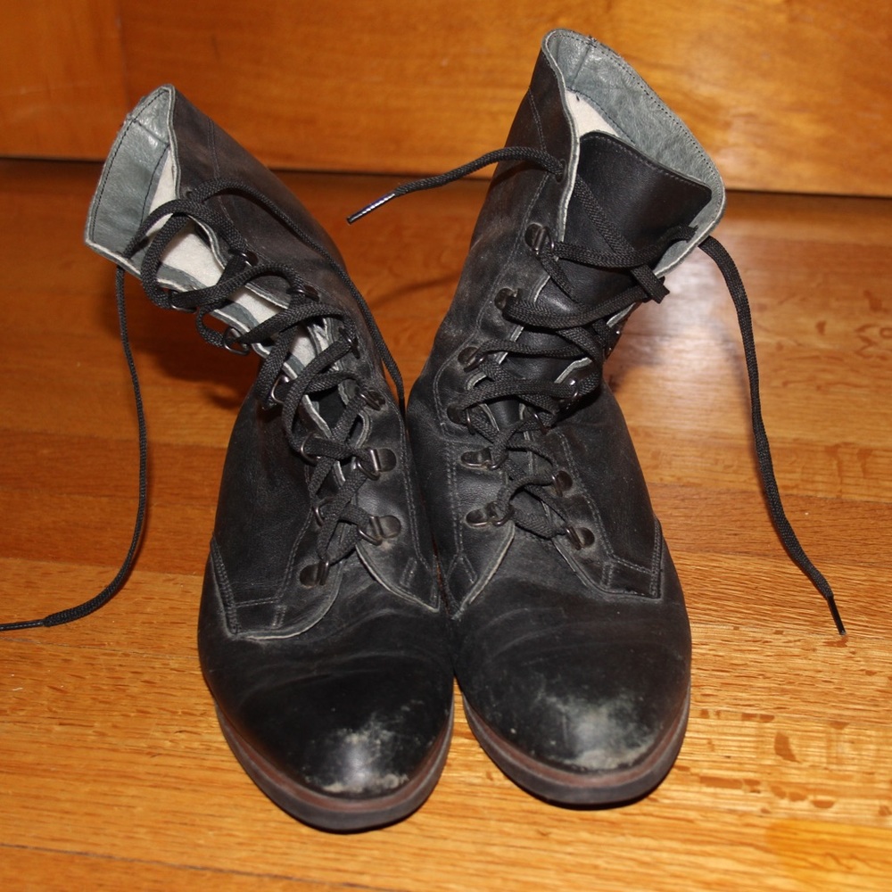 Black Vintage lace up boots